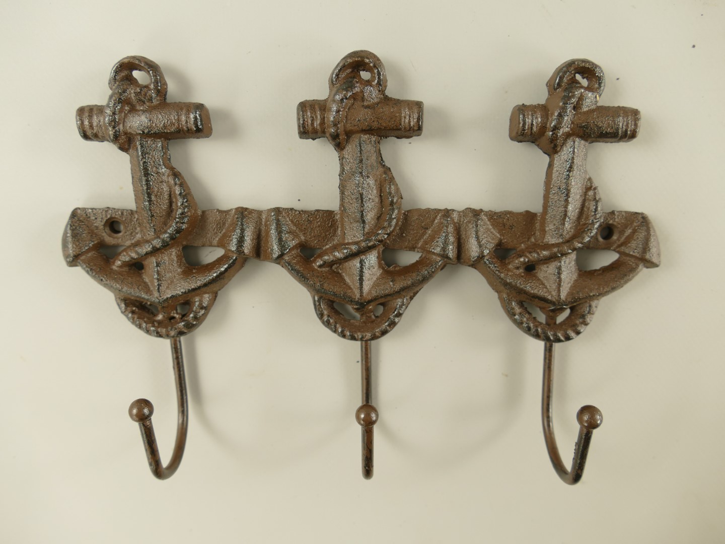 Wandhaken Anker Gußeisen rustikal braun L.23cm