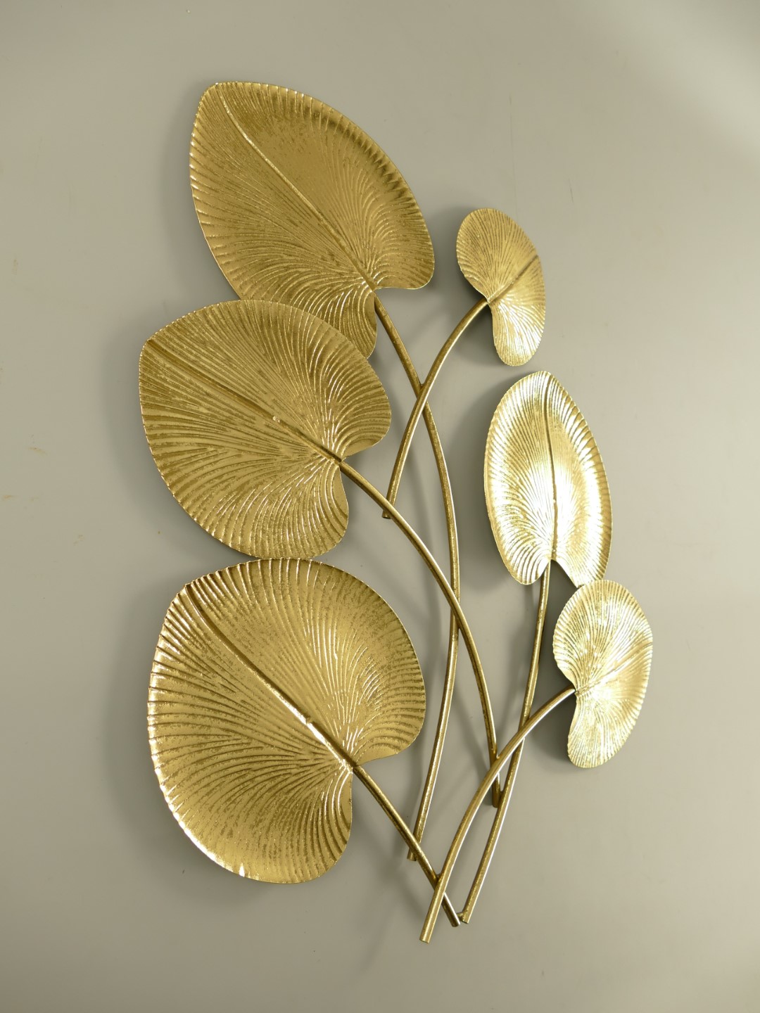 Wandornament Blumen Eisen Gold farbig H.60cm