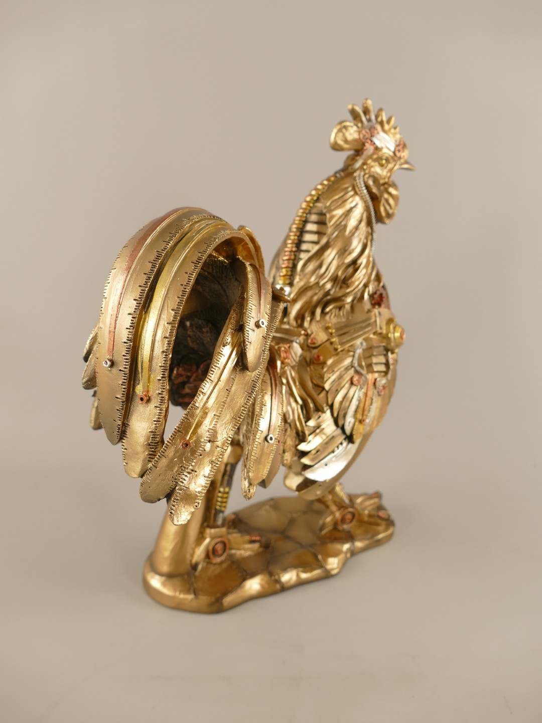 Figur Polystein Steampunk Huhn farbig H.37cm