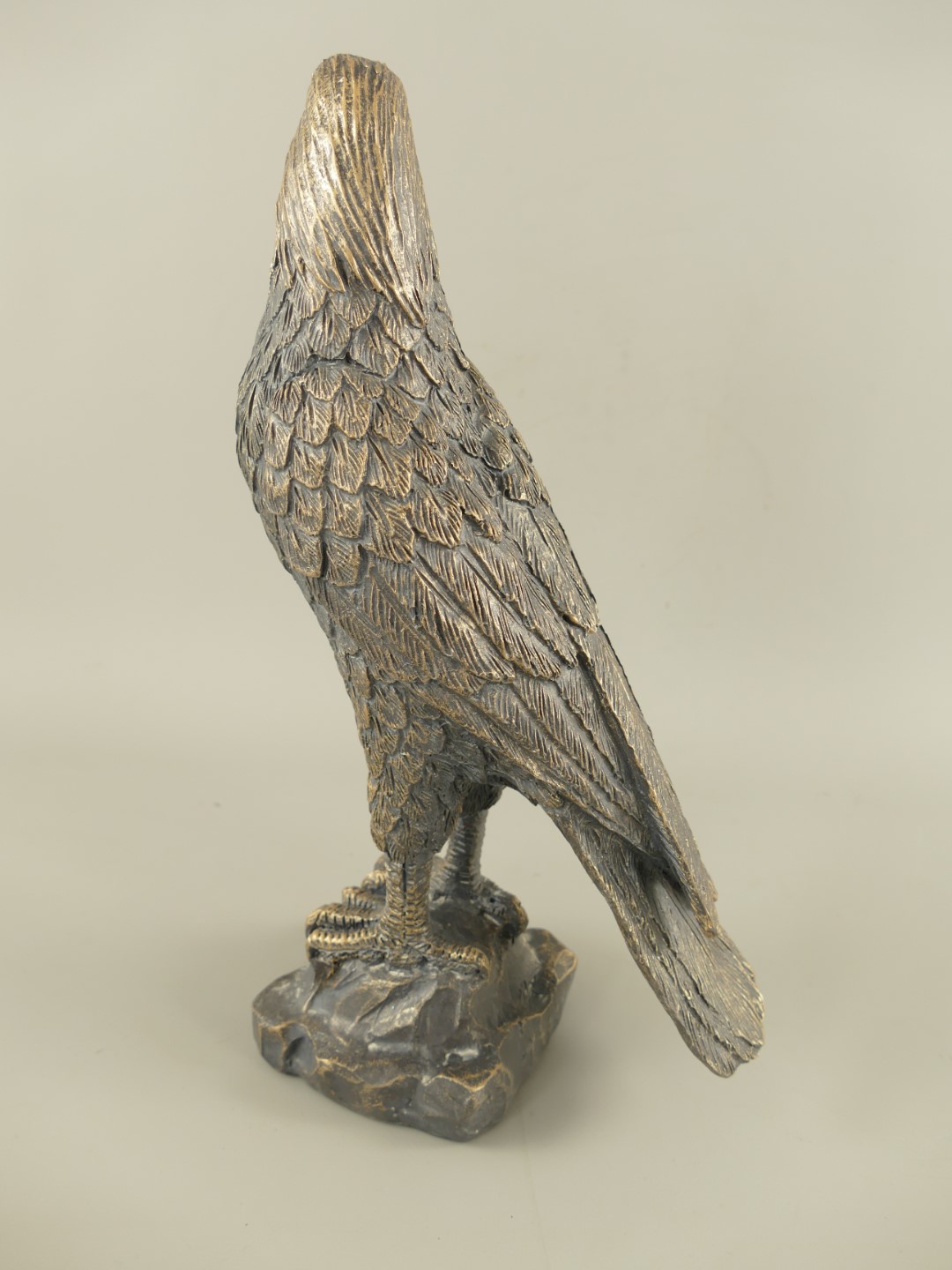 Figur Adler Polystein Bronze farbig H.35x18cm