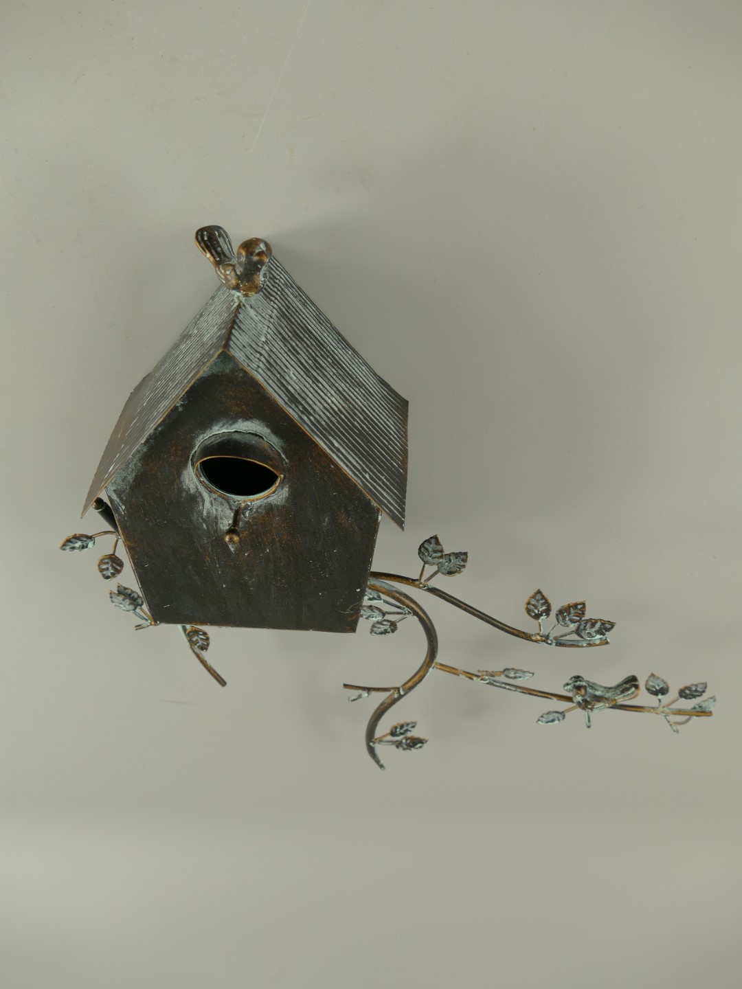 Wand Vogelhaus Schwarz Grau H.50cm