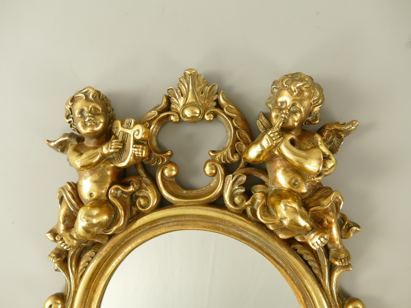 Wandspiegel Engel Polystein Gold H.50cm