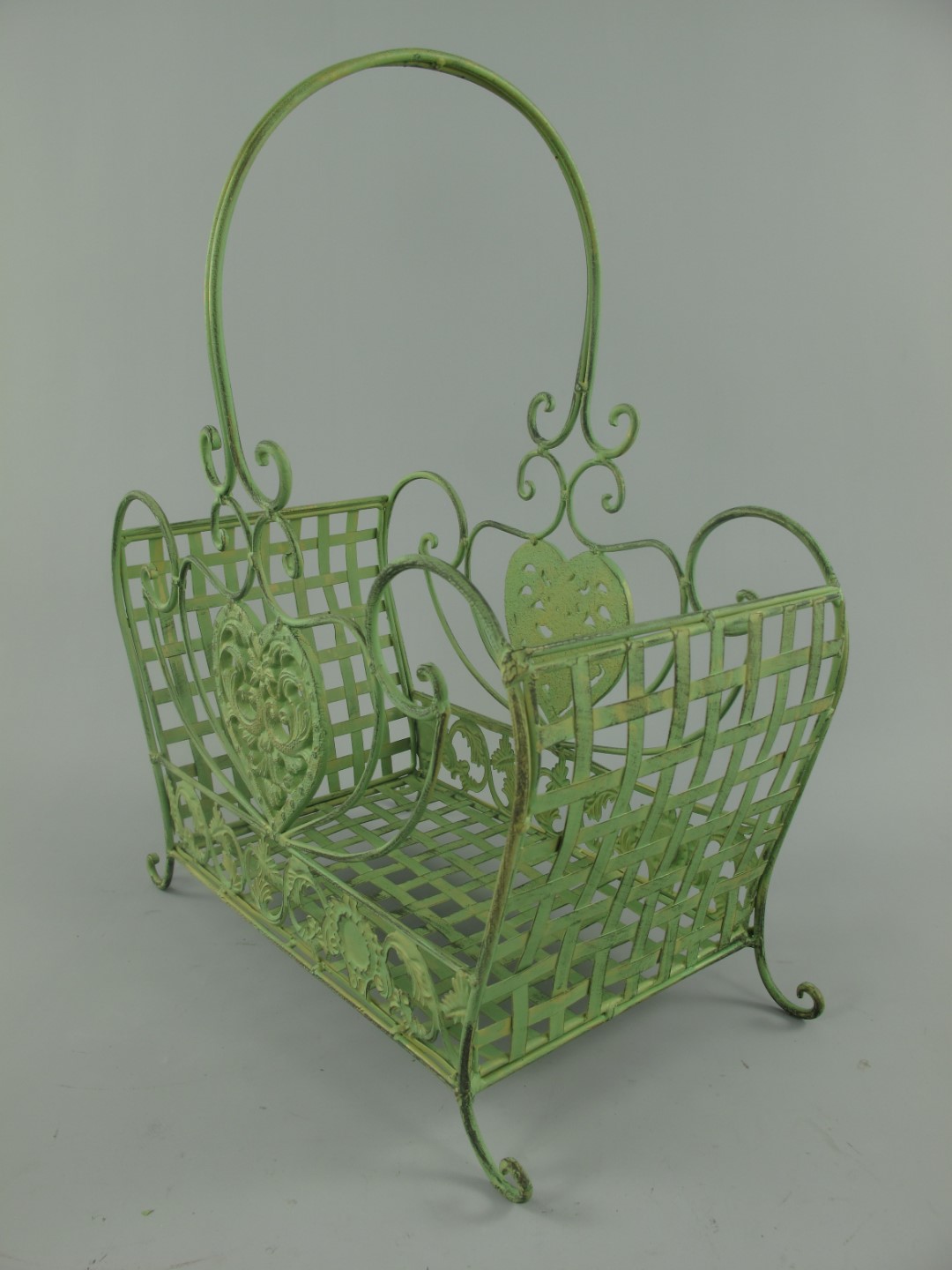 Korbset Eisen grün Set/2 H.43/52-L.34/42cm