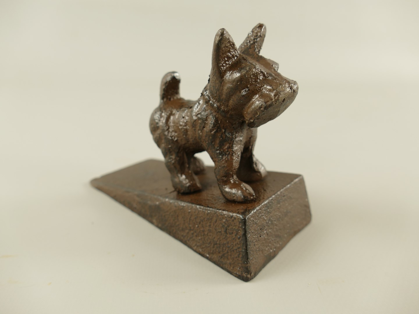 Türstopper Hund Gußeisen rustikal braun H.9cm