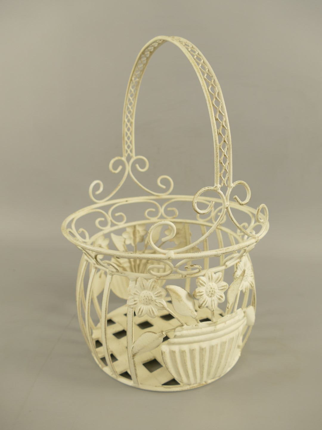 Korbset Eisen weiss Set/2 H.32/38cm