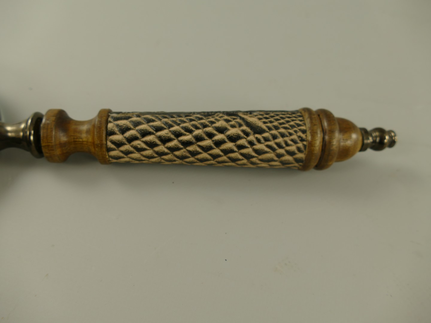 Lupe vernikelt griff Holz/leder D.13x33cm