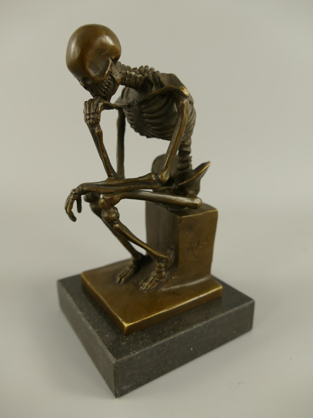Figur Bronze Skelett H.15x9cm