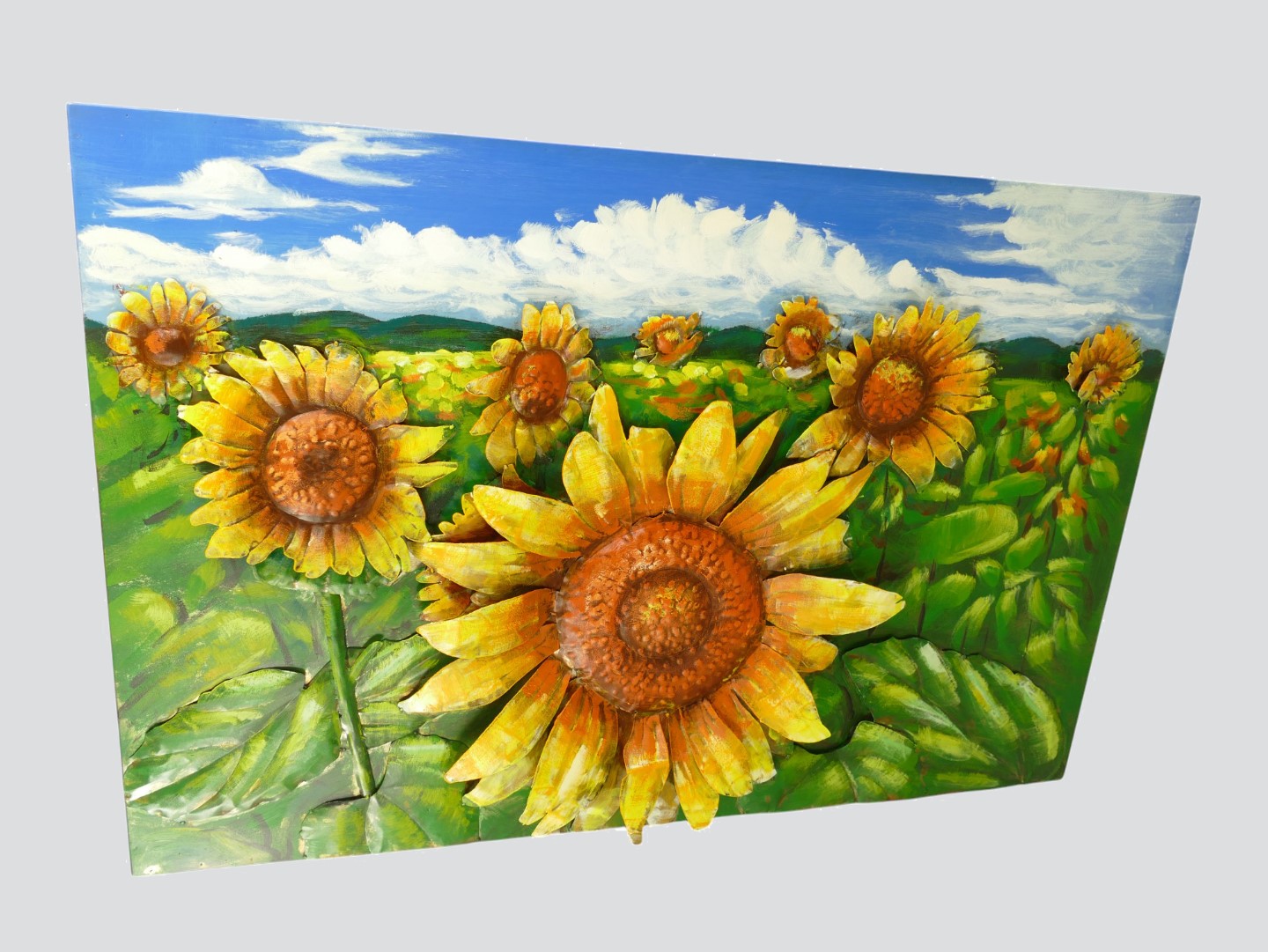 (*) Metallbild (3D) Eisen Sonnenblume L.120x80cm