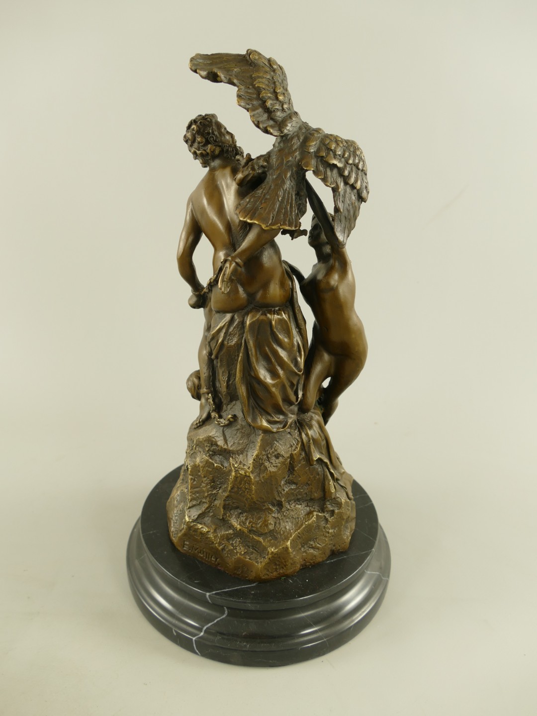 Figur Bronze Prometheus beklagt Okeaniden H.34cm