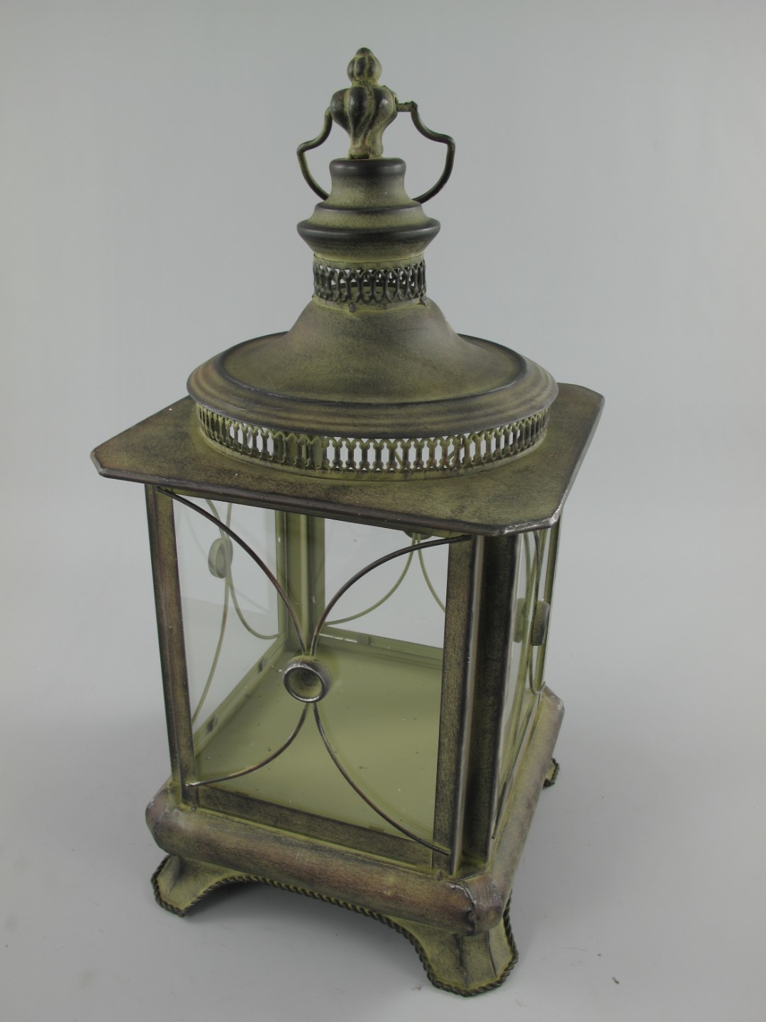 (*)Laterne(Eckig) rustik. Eisen Set/2 H.58/33cm