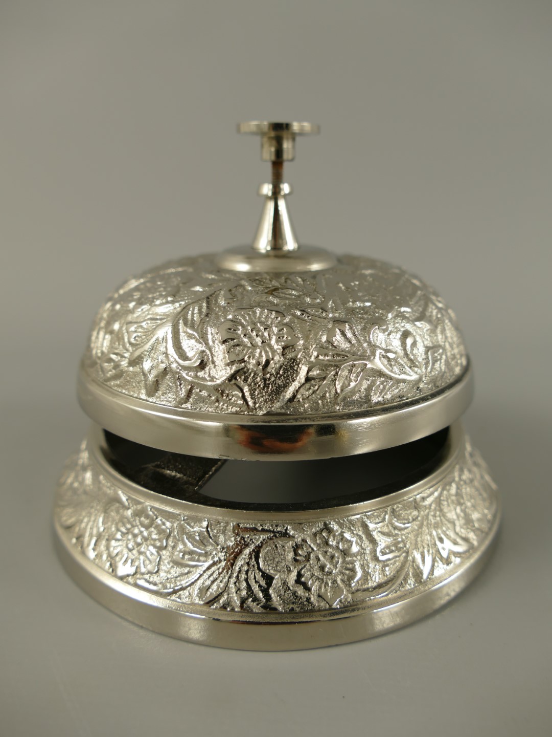 Hotelglocke vernickelt farbig H.10-D.12cm