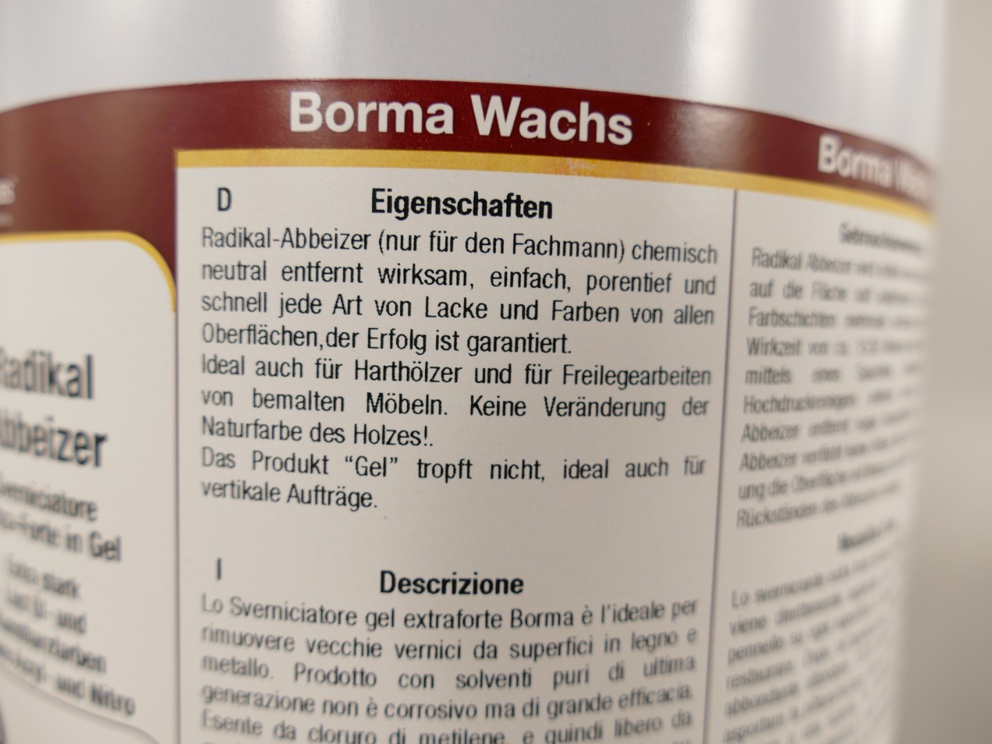 *NT Borma Holzabbeizer GEL! exsta stark 5Kg(4Ltr.)