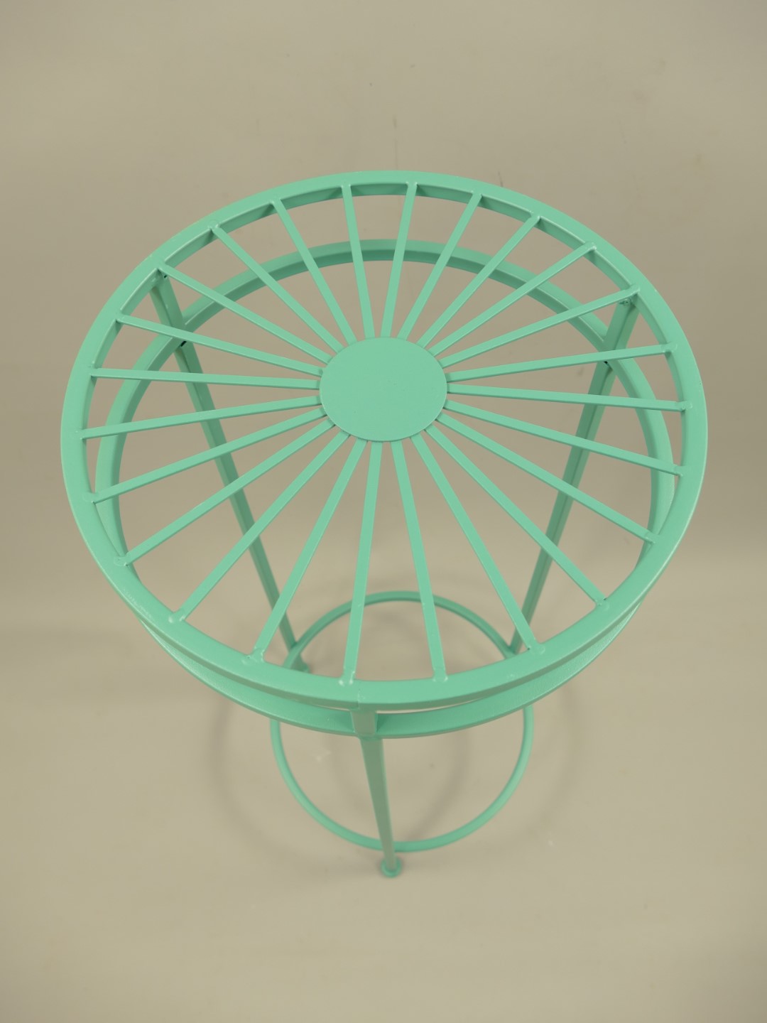 Tisch Eisen Rund rustikal grün Set/3 H.46-66cm