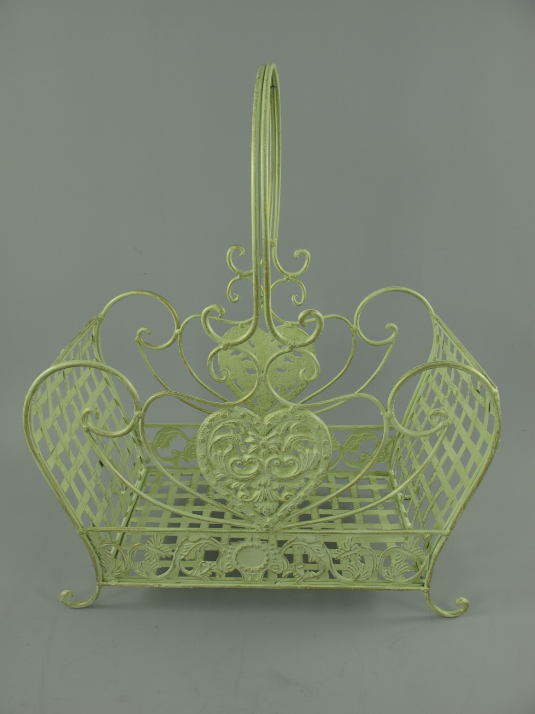 Korbset Eisen weiss Set/2 H.43/52-L.34/42cm