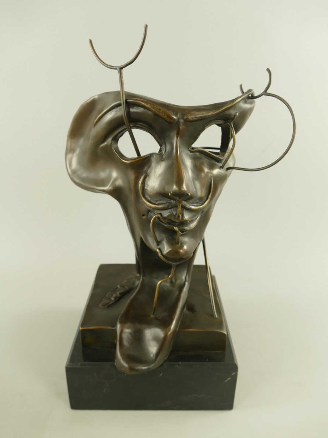 Figur Bronze Salvador Dalí Stil Maske H.40cm