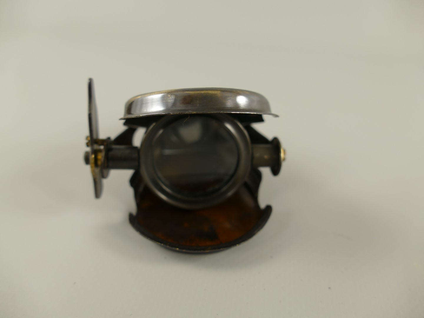 Fernrohr Messing brüniert Leder box L.10cm