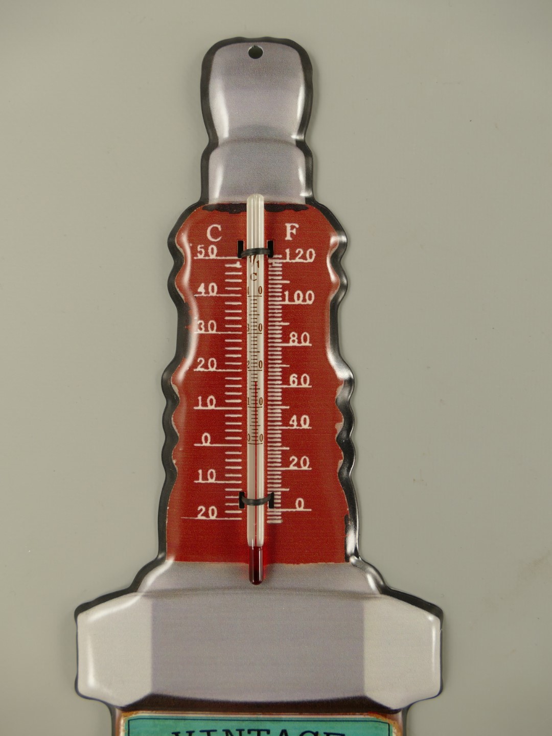 Thermometer Eisen Vintage Zündkerzen H.38x13cm