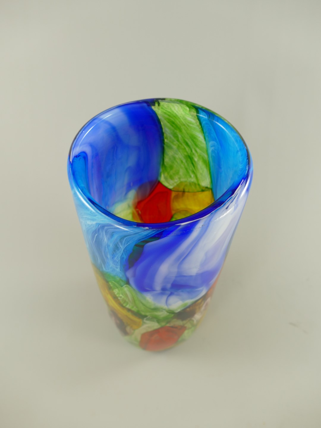Glas Vase farbe H.36x16cm