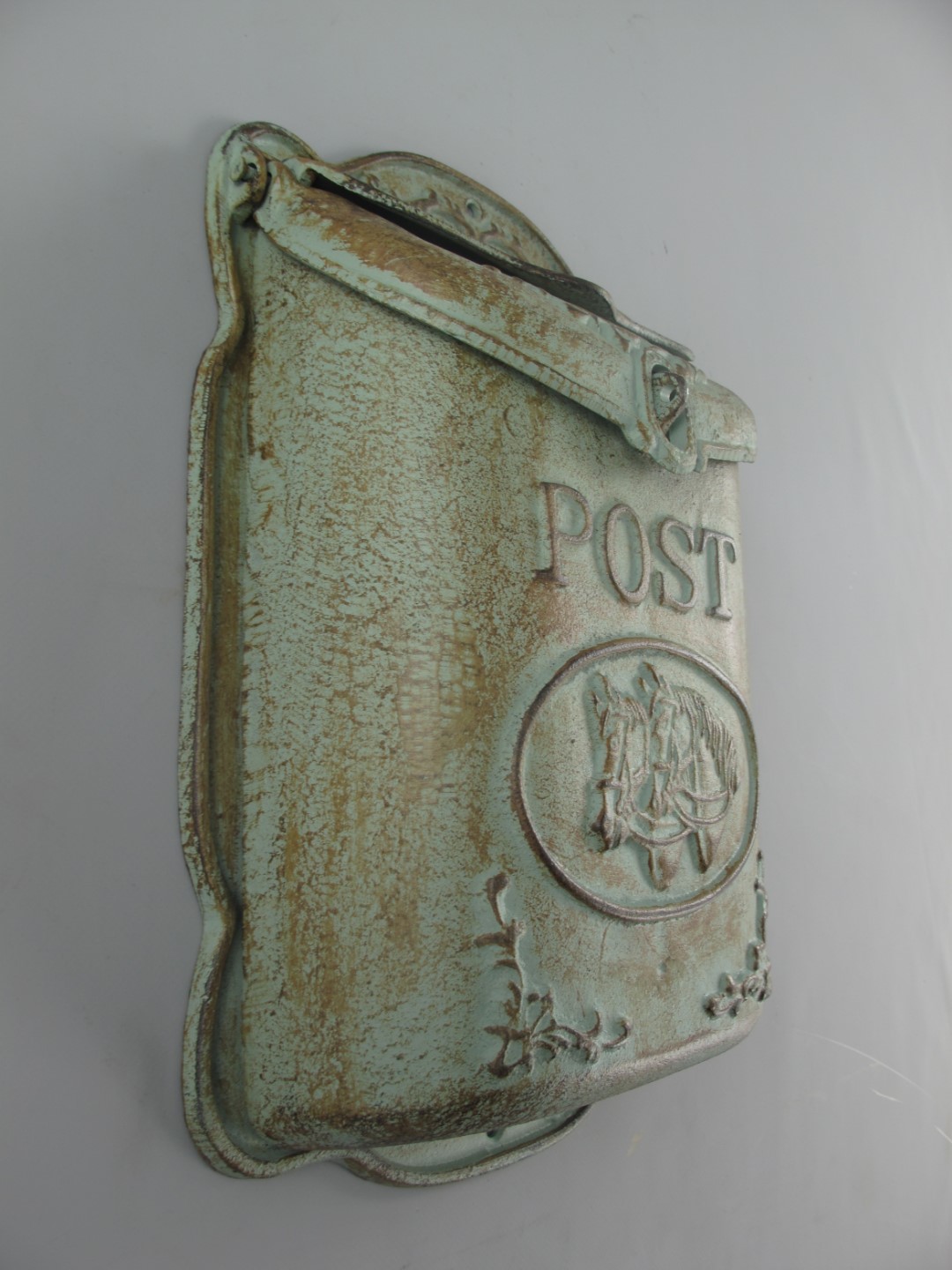 Wandbriefkasten Gußeisen farbig H.40x26cm