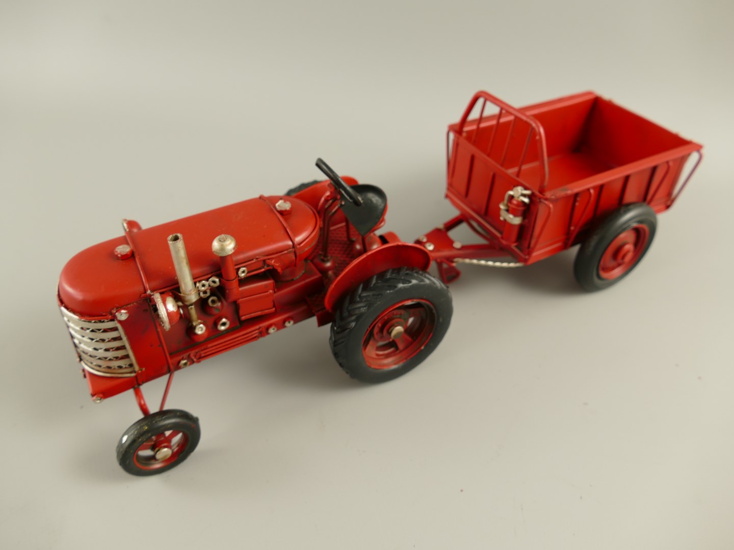 Traktor mit anhänger Antik Eisen L.32x10cm