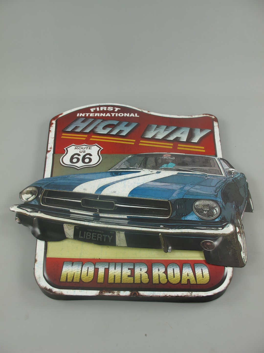 Wandschild(Gestanzt) Eisen High Way H.75x60cm