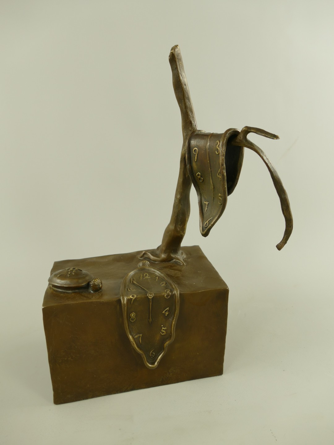 Figur Bronze fließende Uhren H.36cm