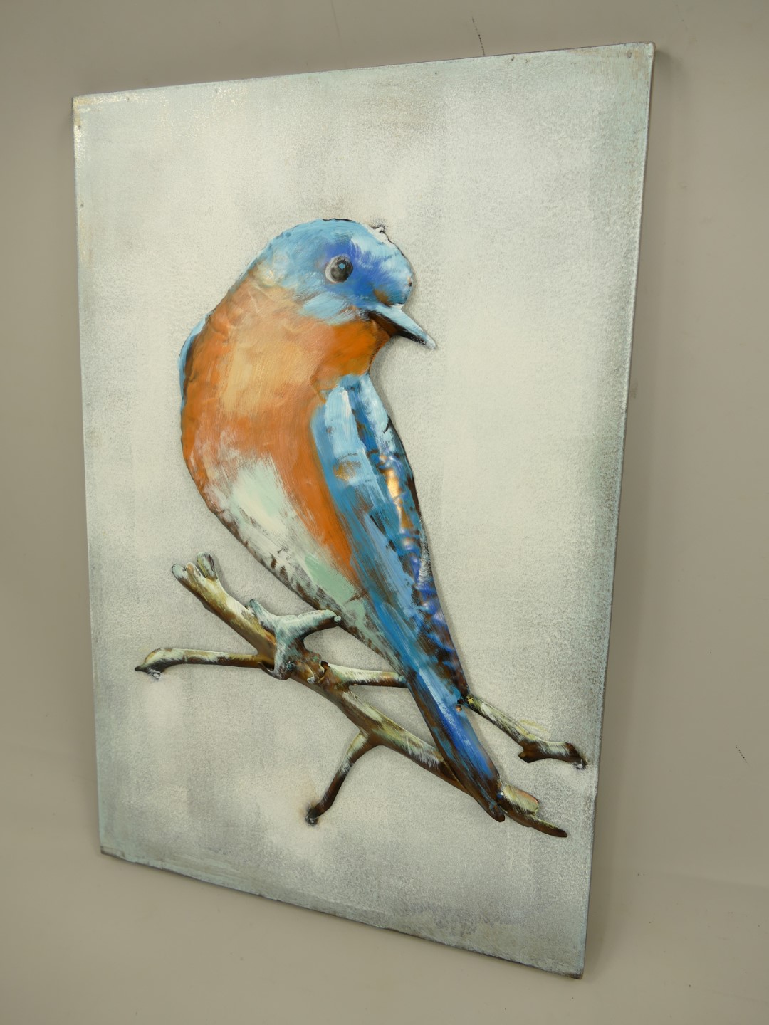 (*) Metallbild (3D) Eisen Vogel H.60x40cm