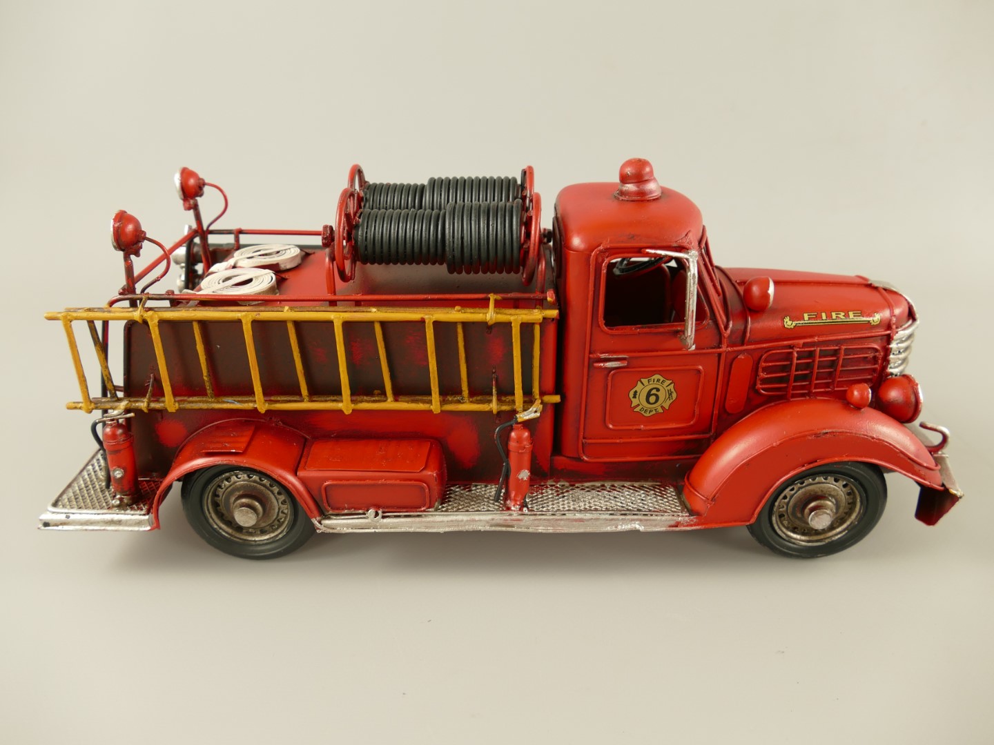 Feuerwehrwagen Antik Eisen L.35cm