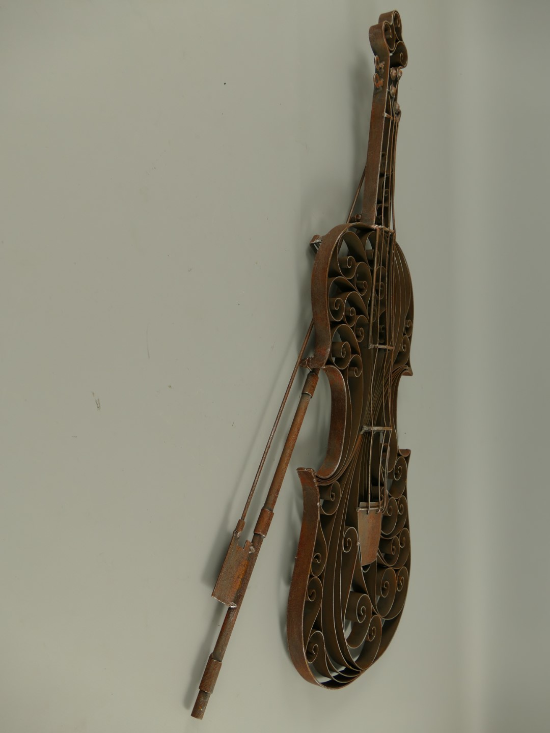 Wanddeko Geige rustikal Eisen H.84x42cm