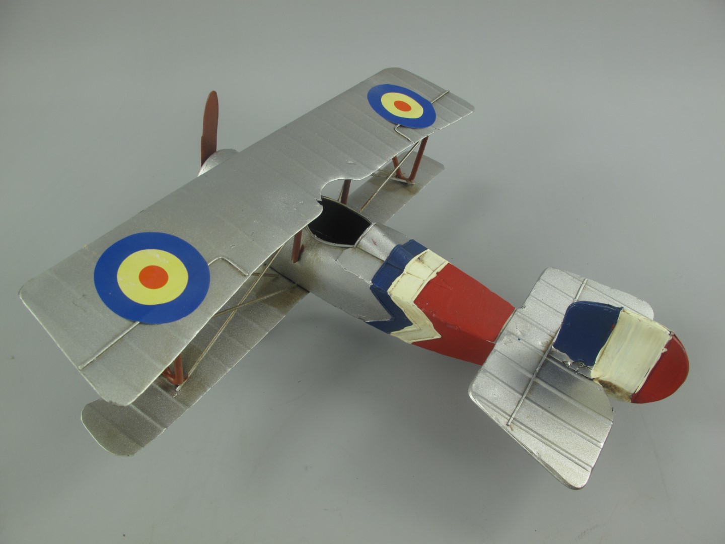 *ANG./SEPT. Flugzeug Antik Eisen L.30x32x11cm