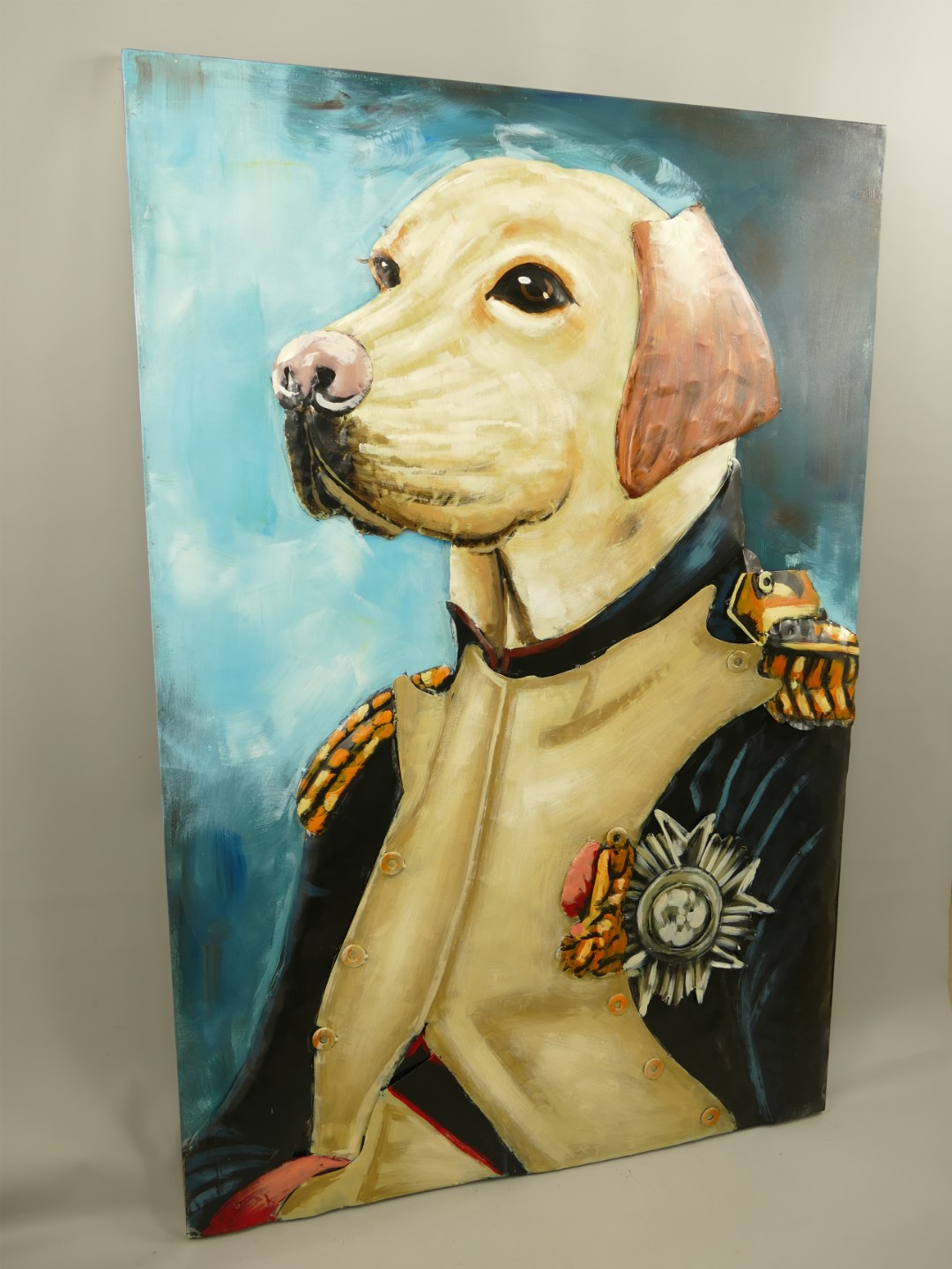 #(*) Metallbild (3D) Eisen Hund H.120x80cm