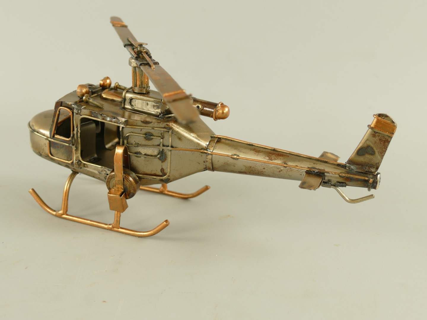 Hubschrauber Antik Eisen metallic farbig L.23cm