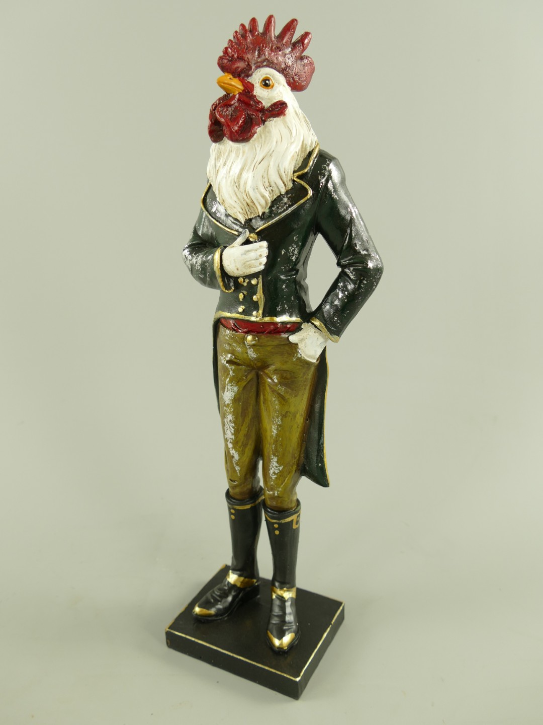 Figur Polystein Hahn farbig H.36x10cm