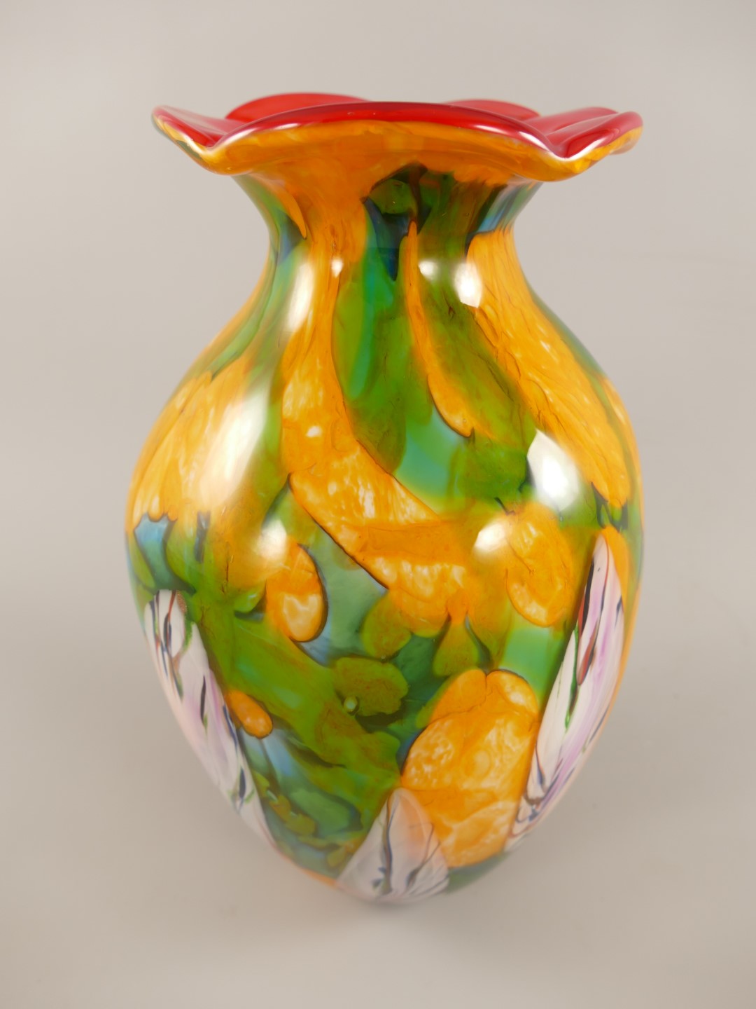 Glas Vase farbe H.36x23cm