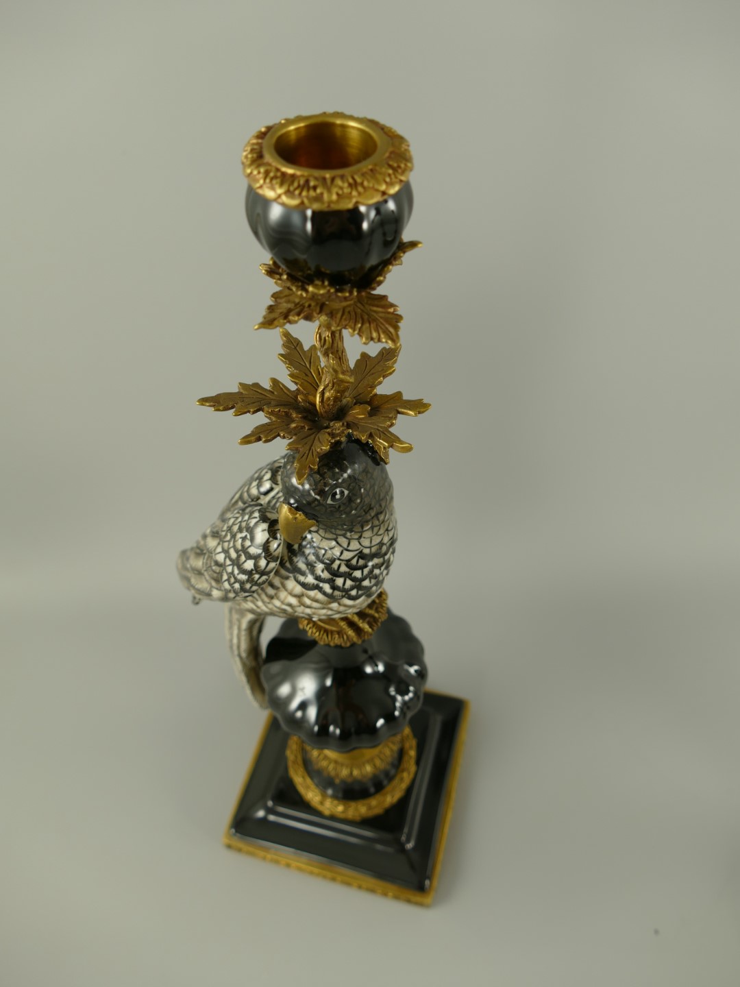 *NT Porzel./Bronz Papagei Links/Rechts H.48cm SET!