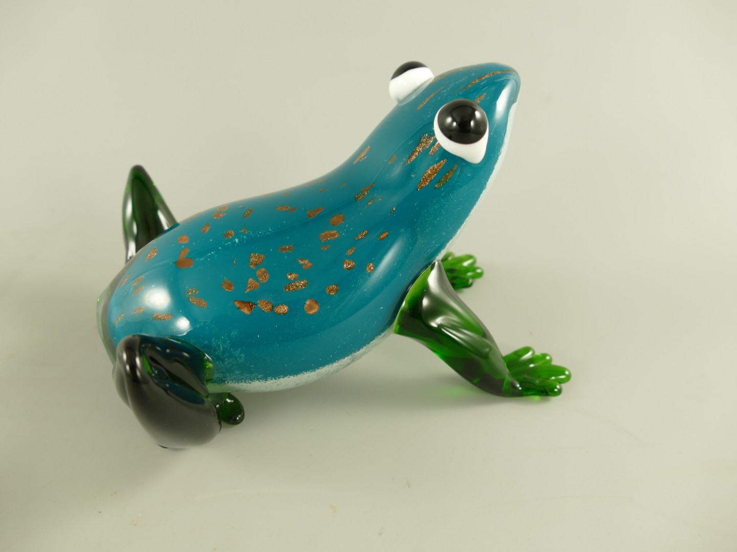 Glasfigur Murano styl Frosch farbe L.17cm
