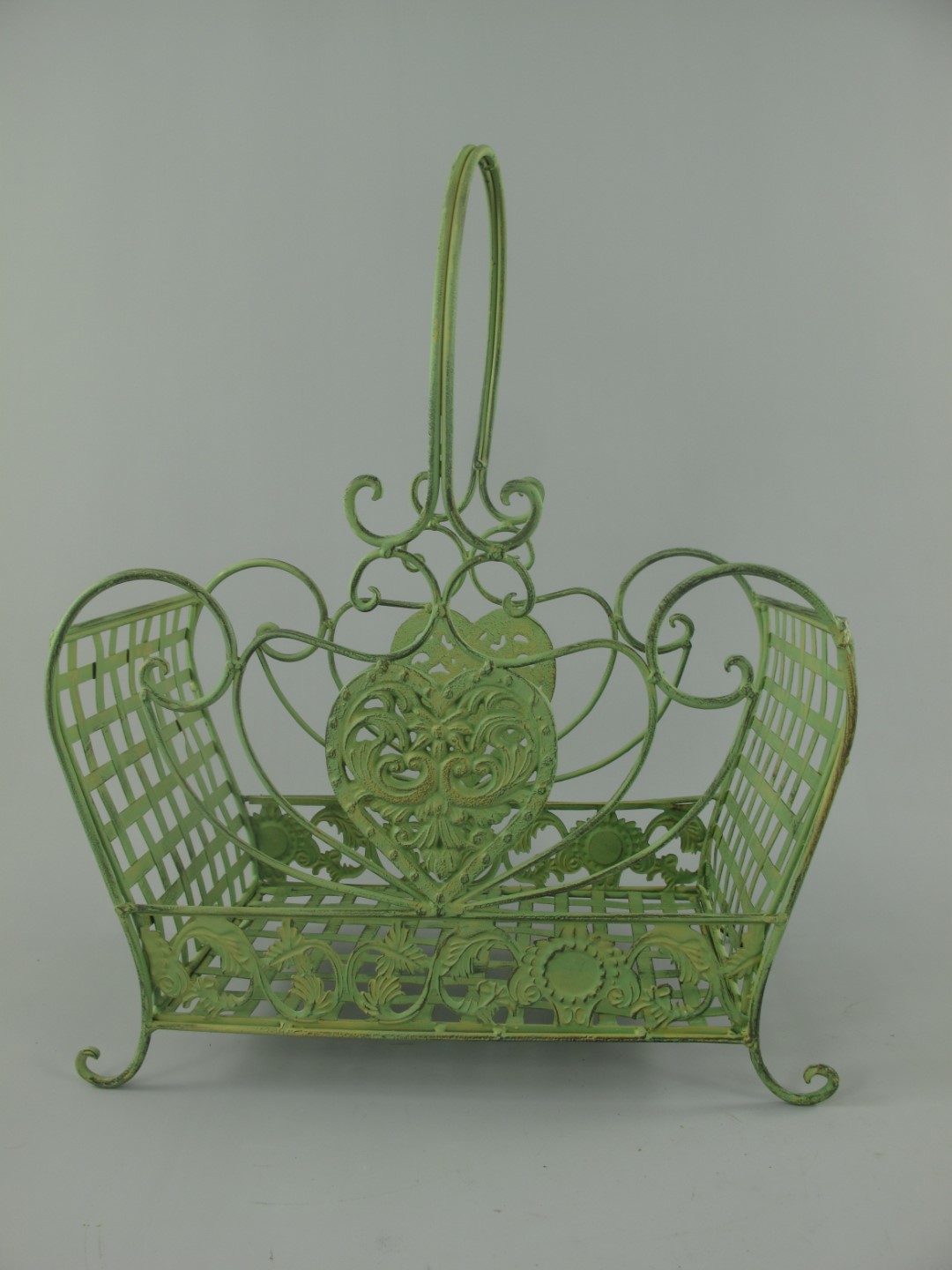 Korbset Eisen grün Set/2 H.43/52-L.34/42cm