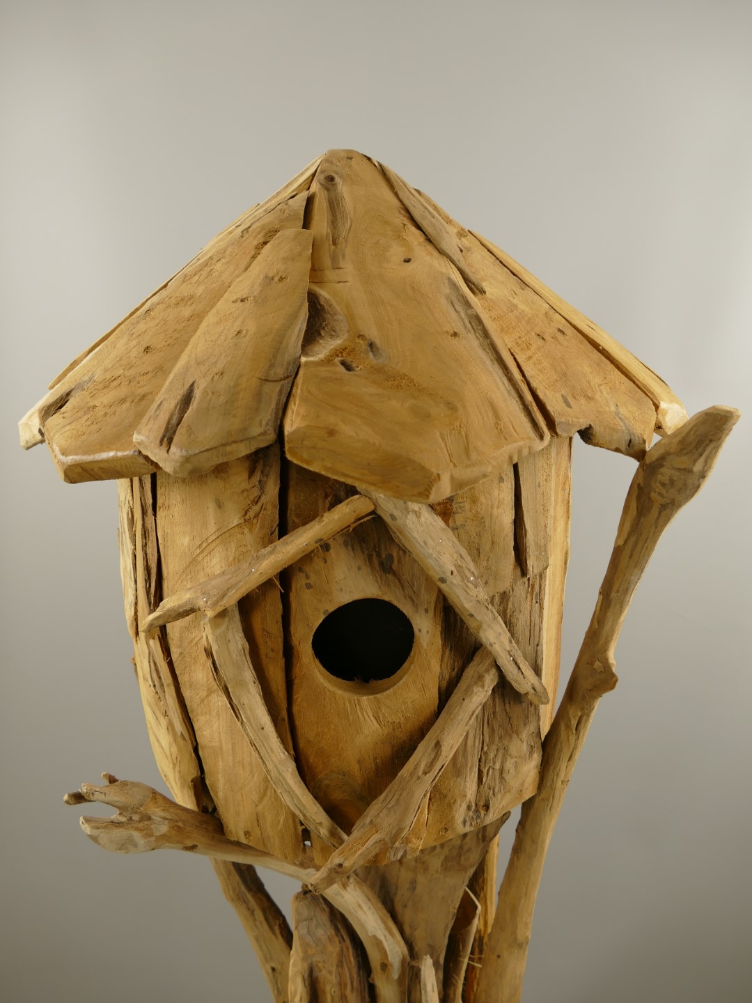 (*)*NT Vogelhaus Teak Holz H.150x55cm