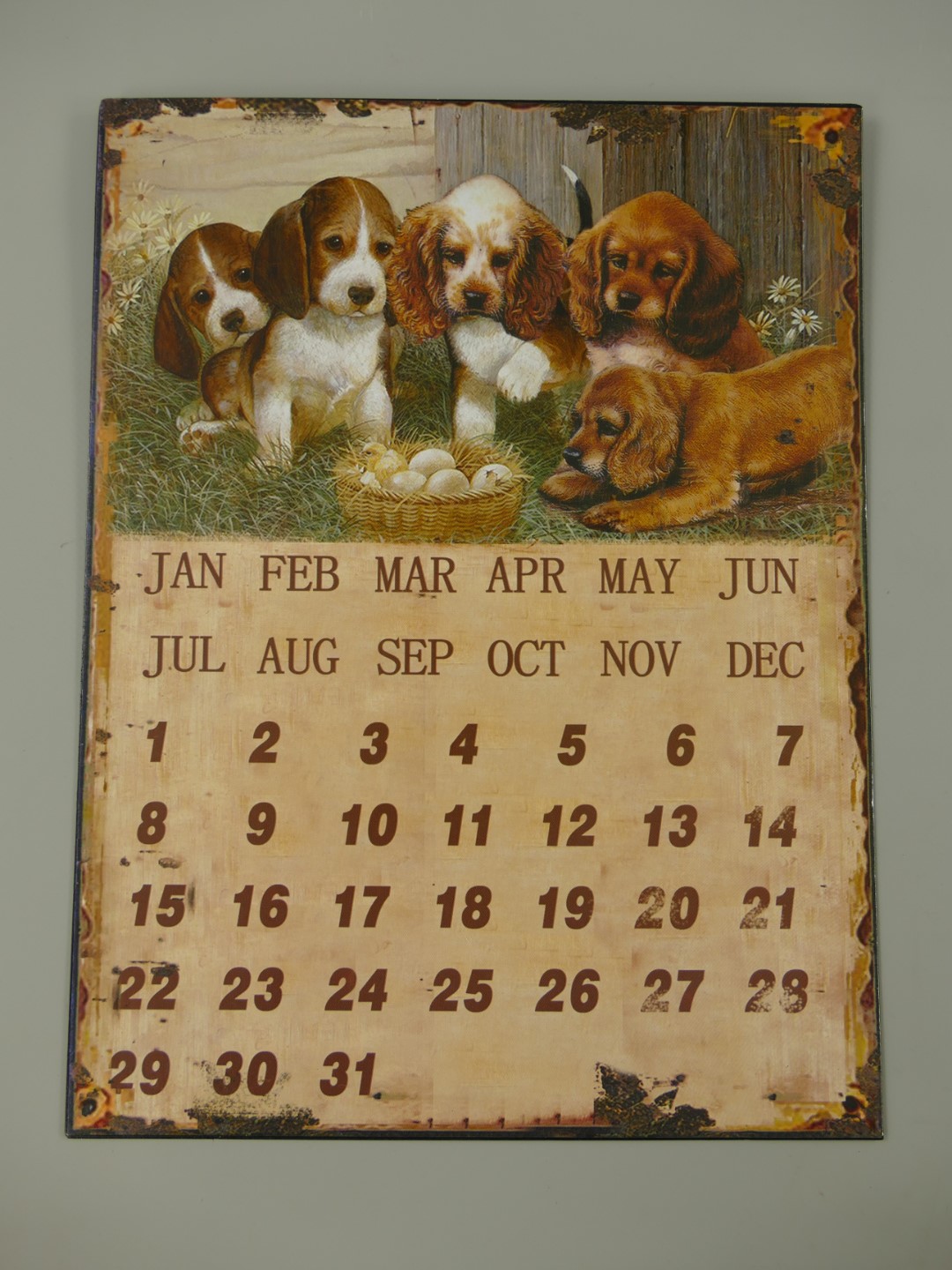 Jahreskalender Antik Eisen H.33x25cm