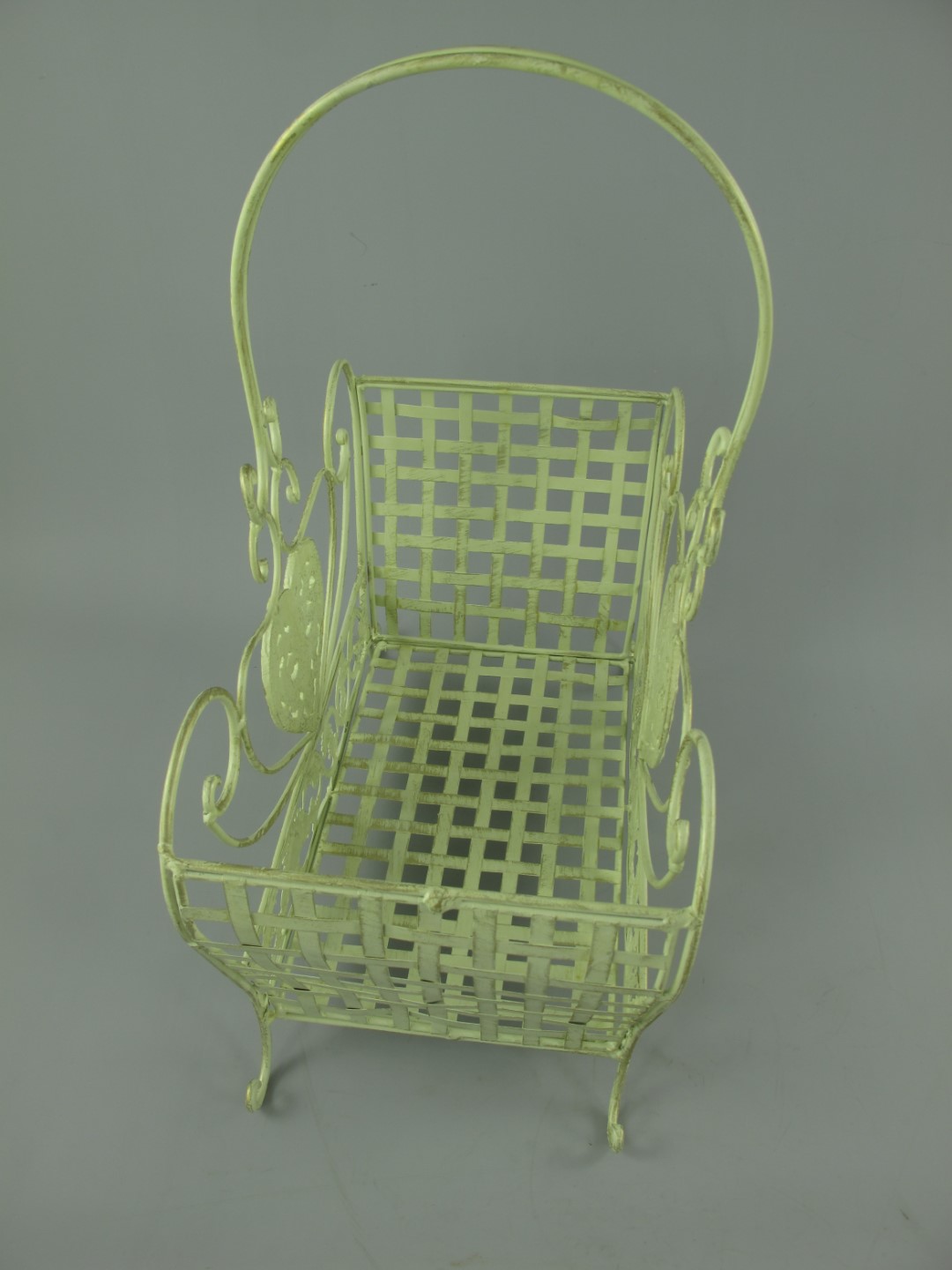 Korbset Eisen weiss Set/2 H.43/52-L.34/42cm