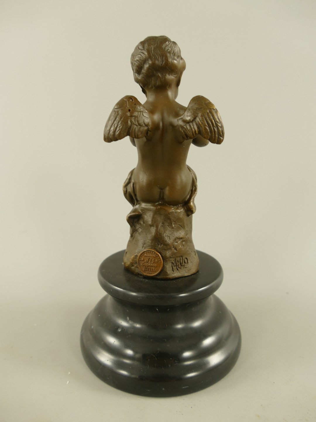 Figur Bronze Engel mit Trompete  H.18x10cm