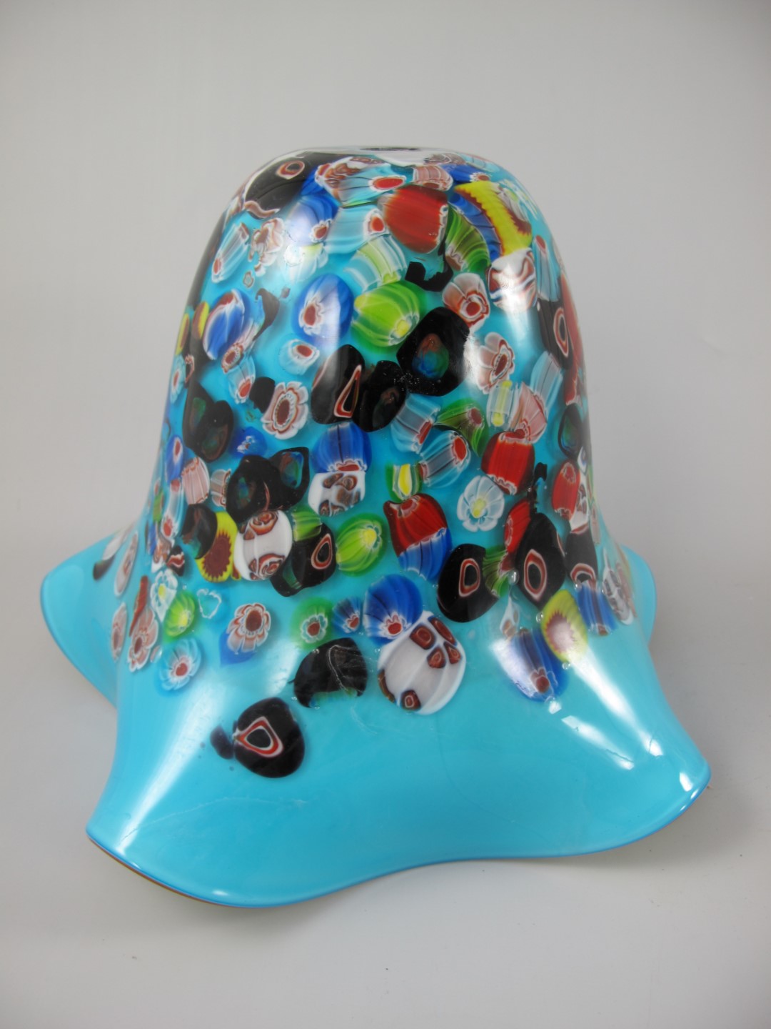 Lampenschirm Glas farbe BLAU!! H.25cm