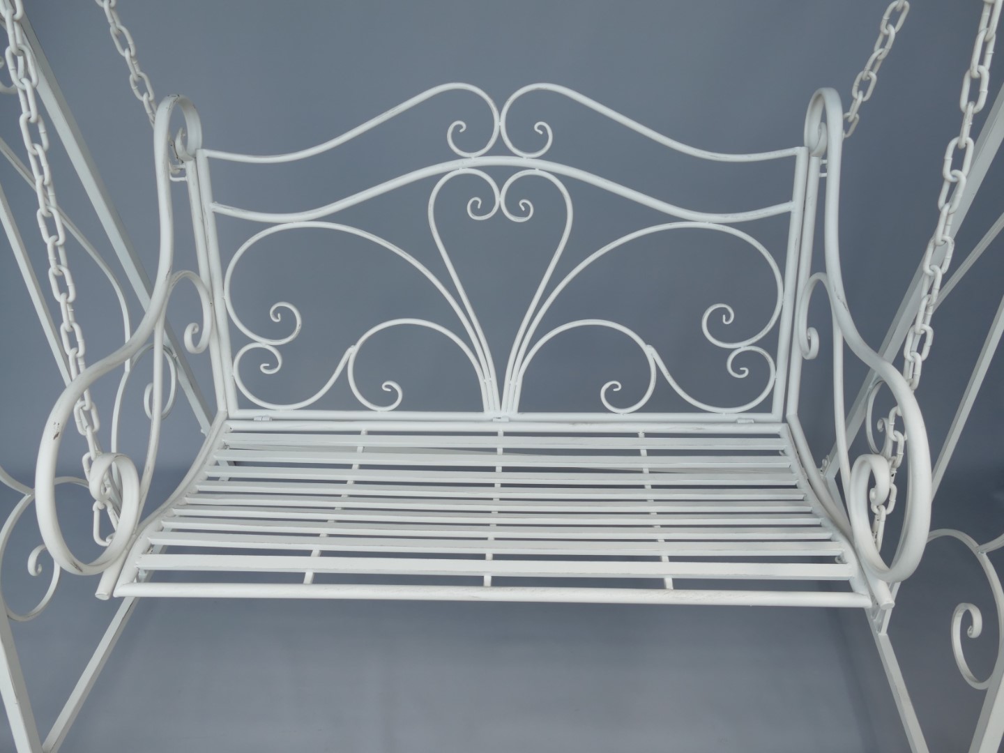 (*)*NT Schaukelbank Eisen rust. weiss H.223x150cm