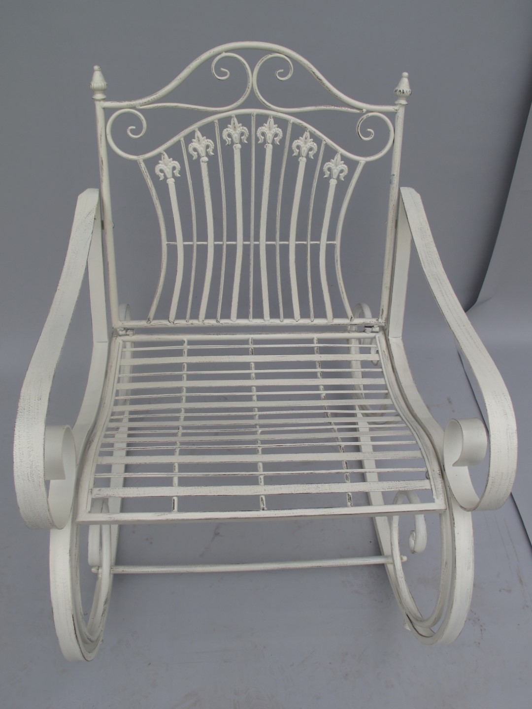 Schaukelstuhl Eisen rustikal weiss H.90x90cm