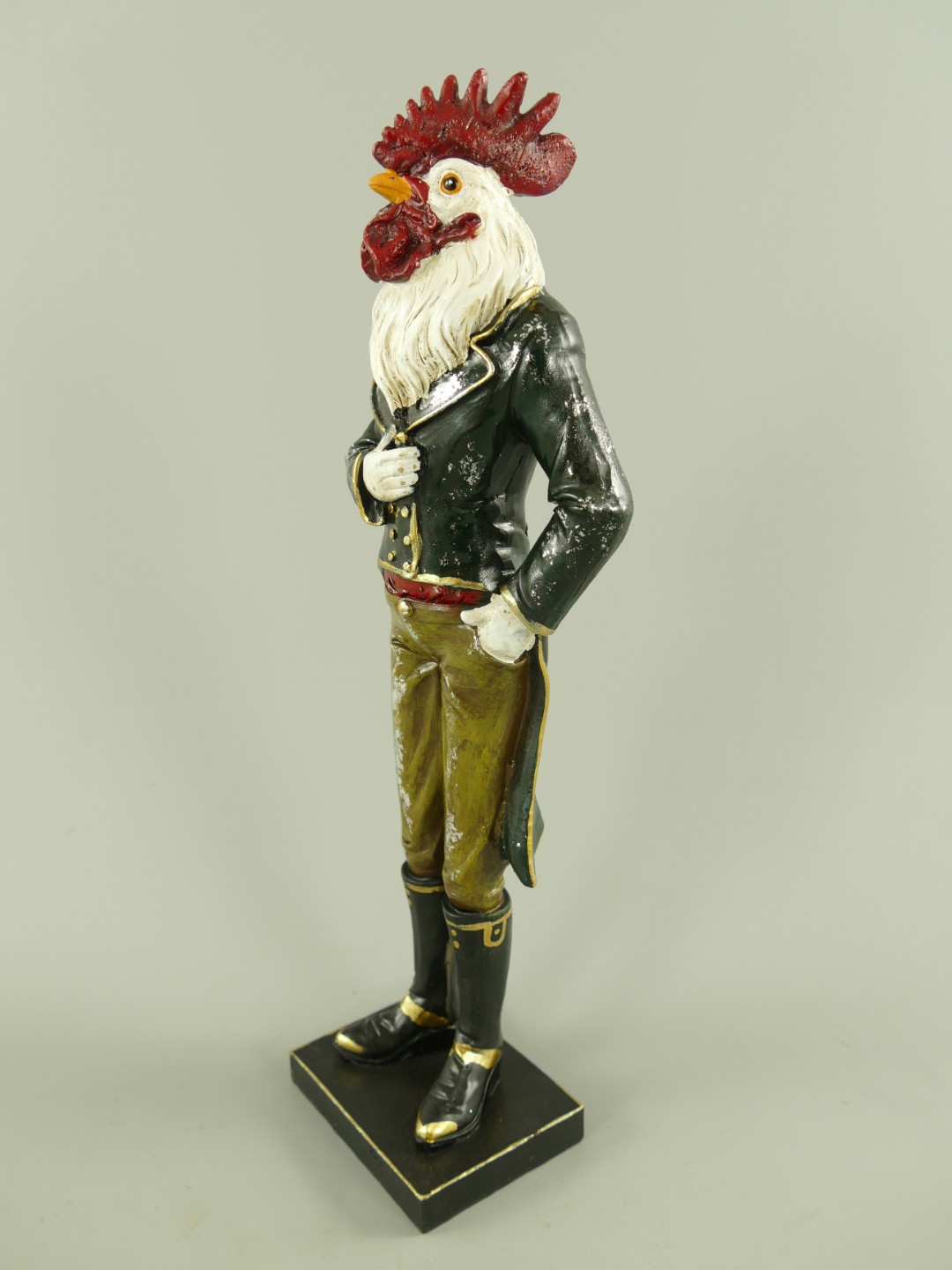 Figur Polystein Hahn farbig H.36x10cm
