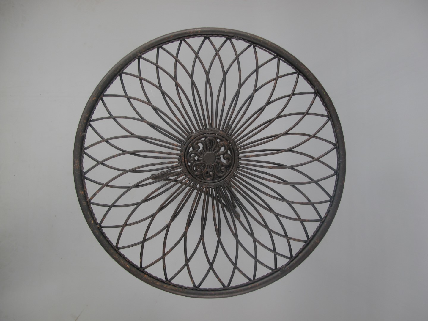 Tisch rund Antik SCHWARZ Eisen H.70-D.40cm