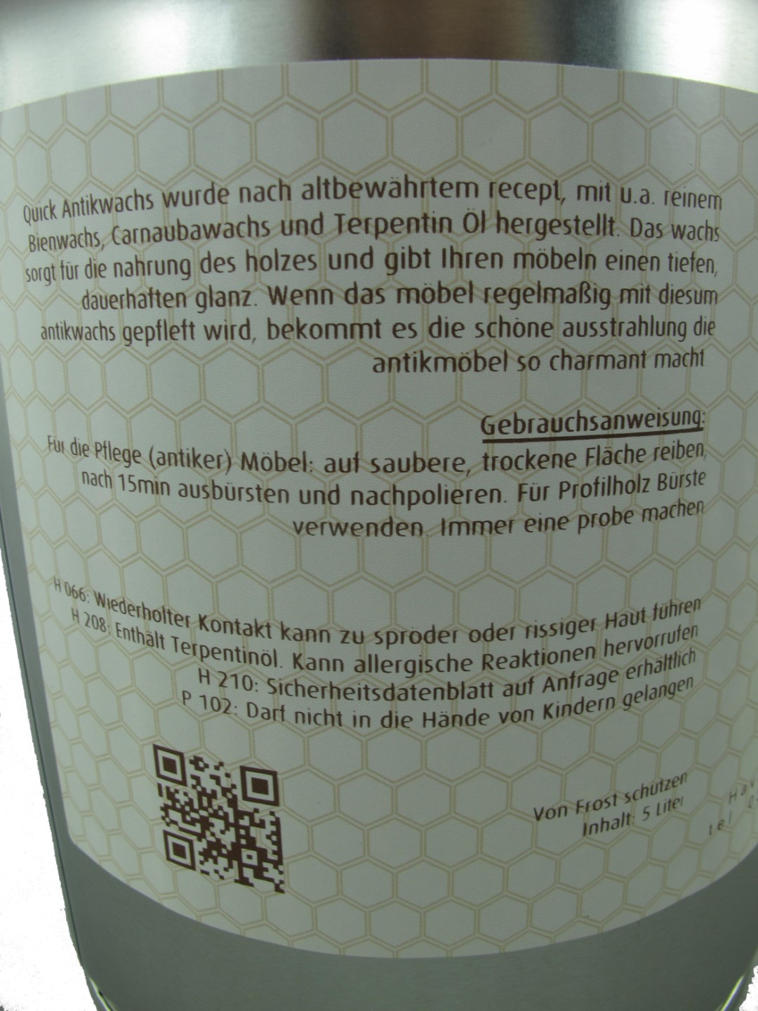 *NT Antikfarbwachs dunkel braun 5Ltr.(Englisch17)