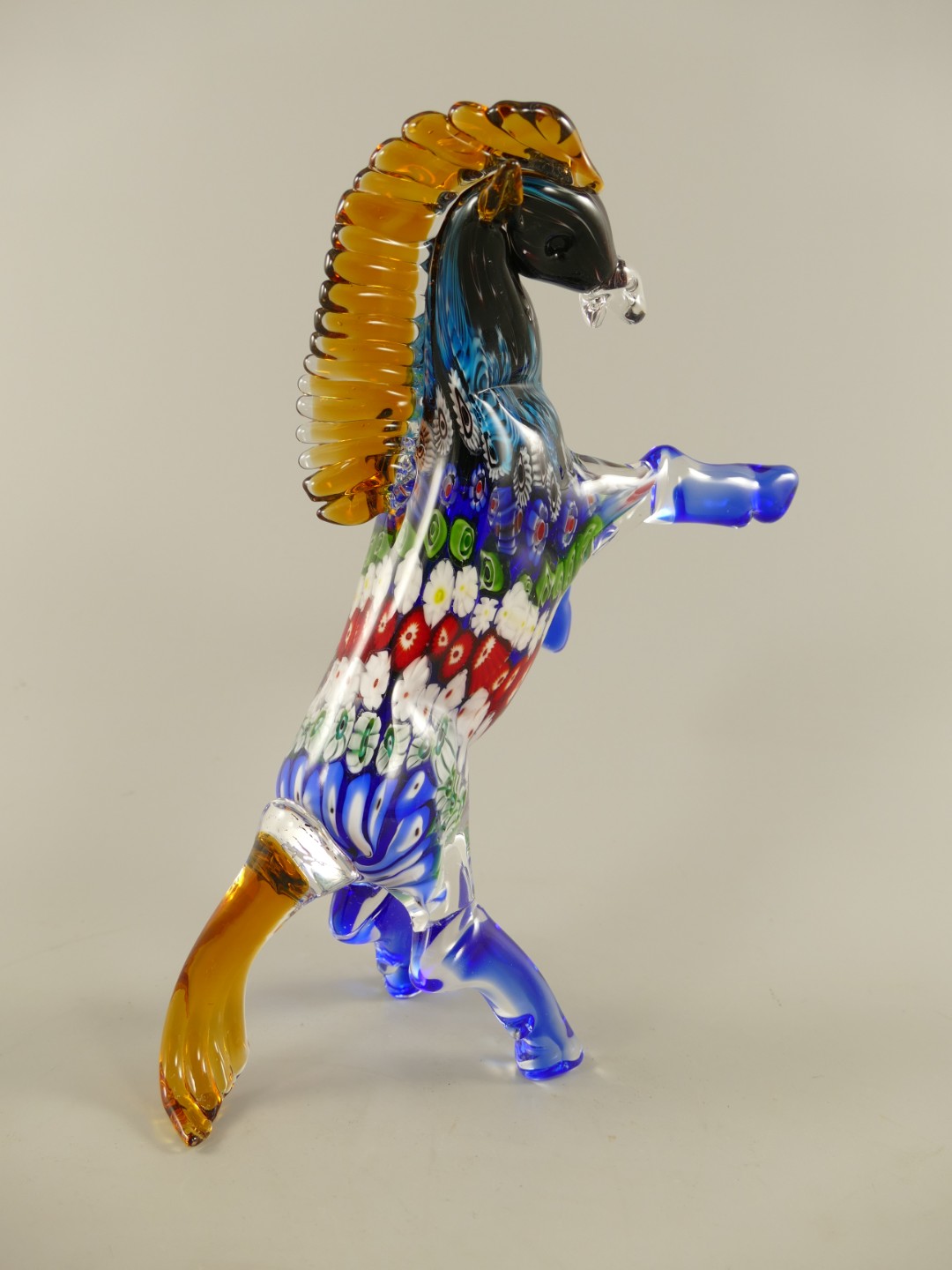 Glasfigur Pferd farbe H.28x22x10cm
