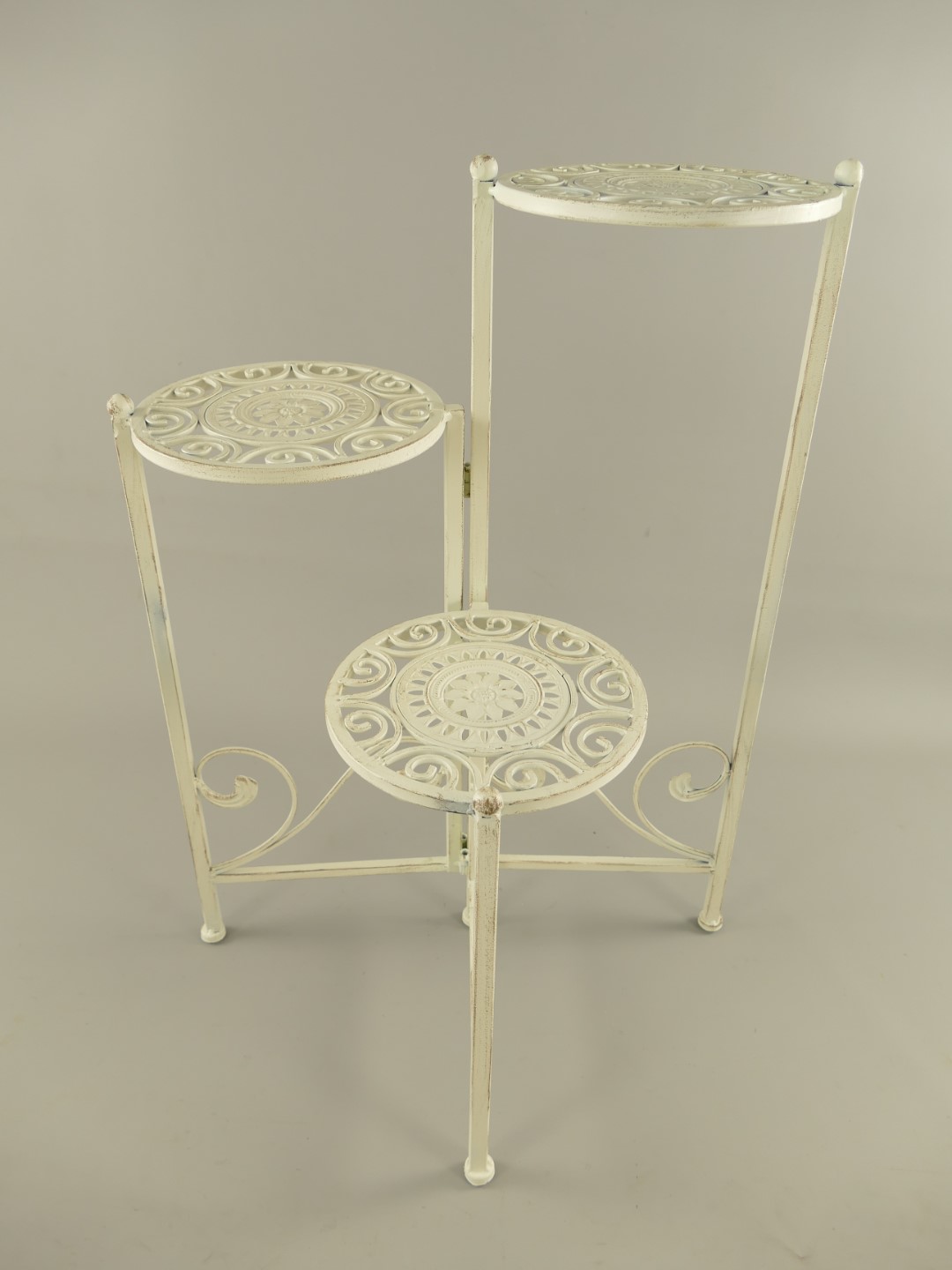 Tisch Eisen Rust. weiss 3tlg. H.67x47x45cm