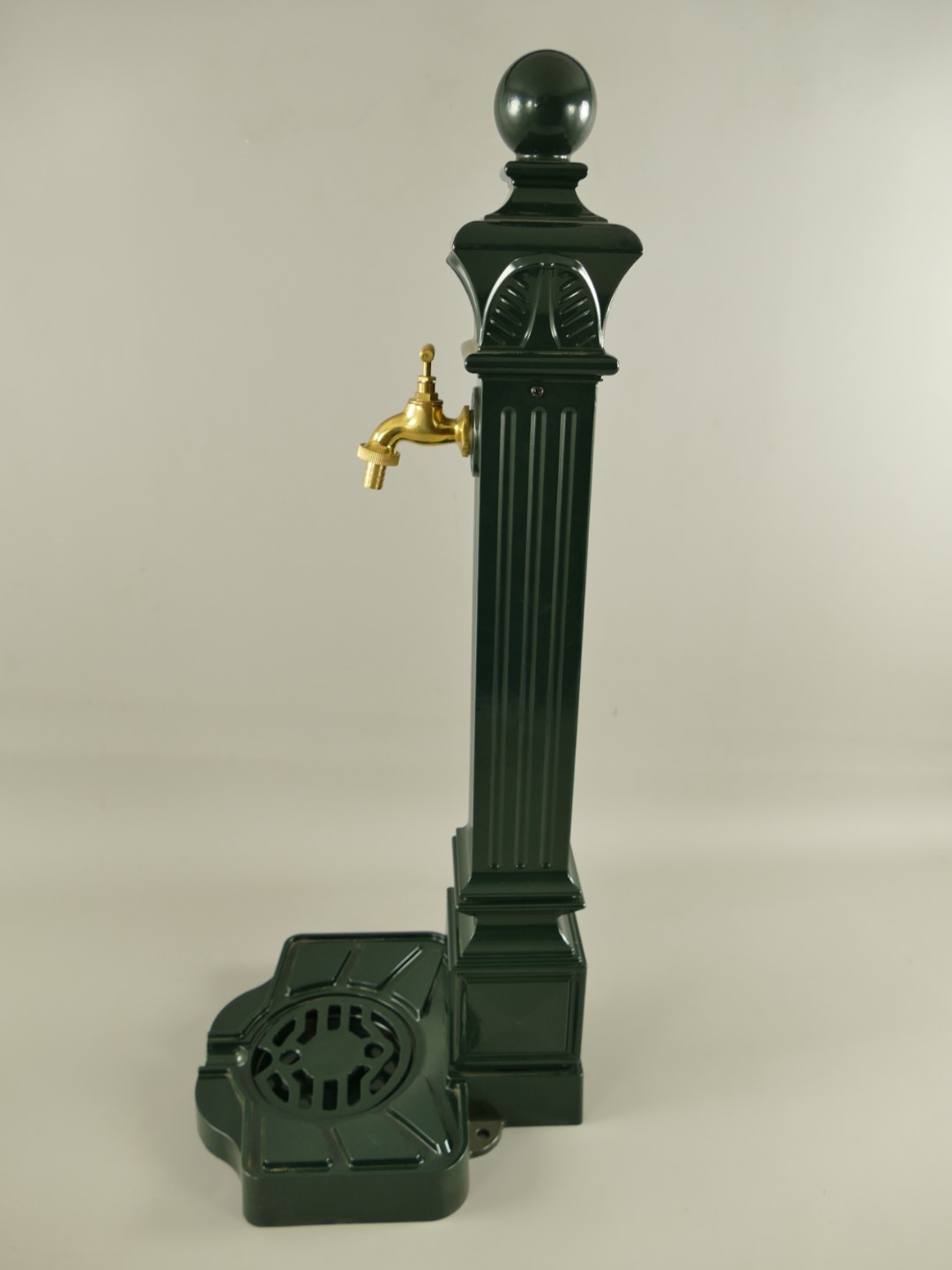 Zapfsäule Eckig Alu grün Mes. Hahn H.83x33cm